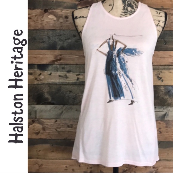 Halston Heritage Tops - Halston Heritage Graphic Racerback Tank
